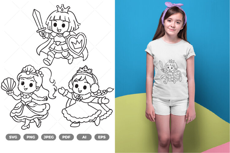 Chibi Princess SVG & Clipart example image 1
