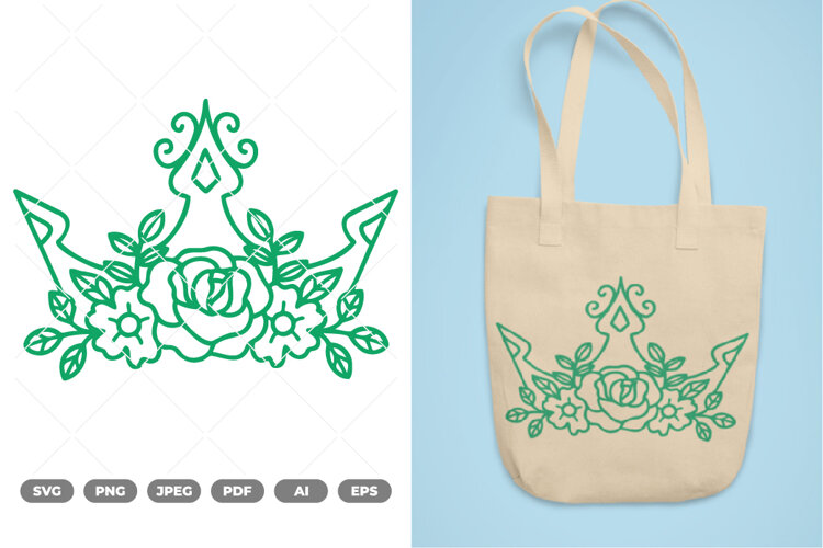 Floral Crown SVG & Clipart example image 1