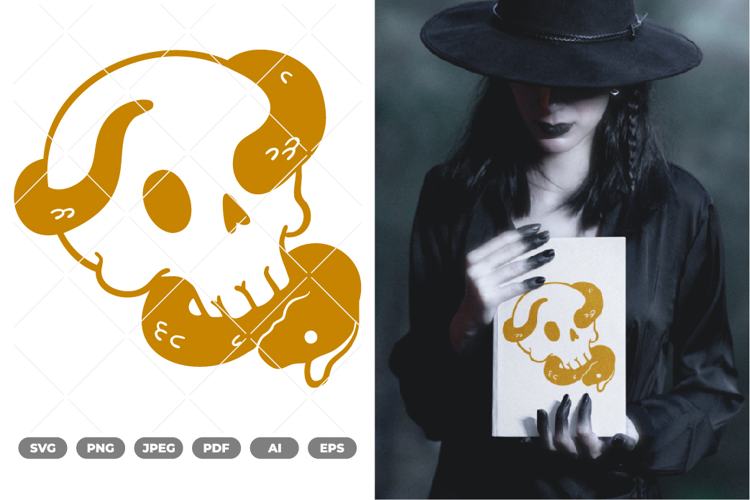 Skull and Snake SVG & Clipart