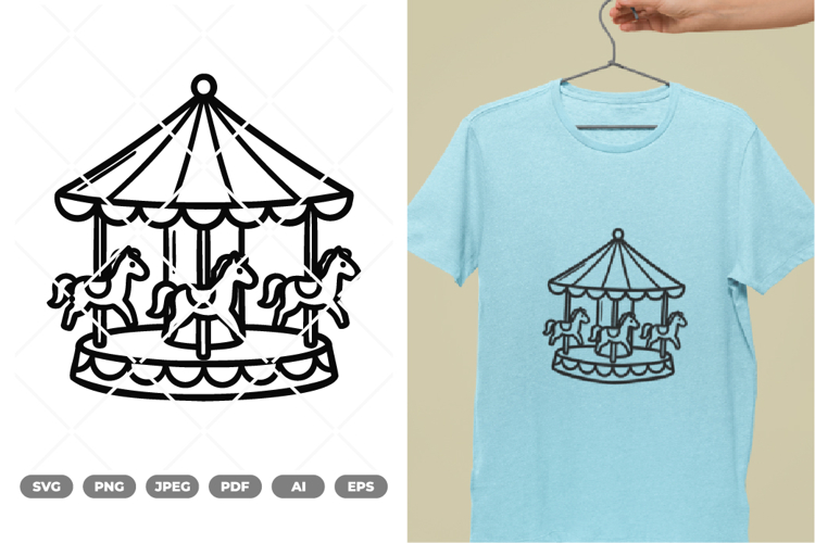 Circus Carousel SVG & Clipart