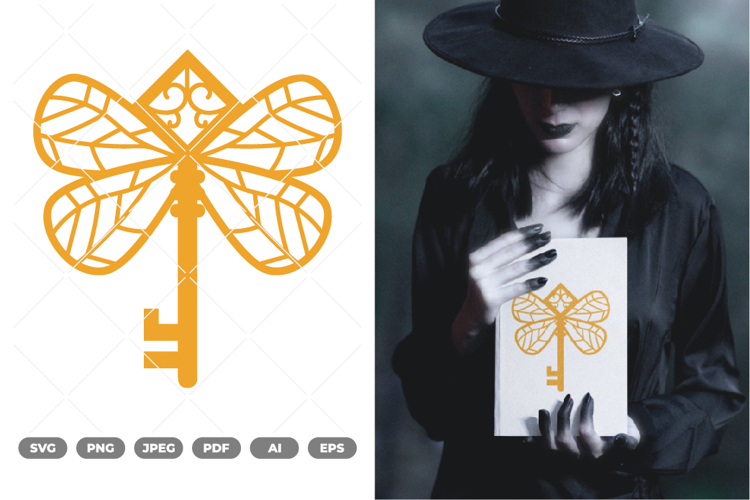 Winged Key SVG & Clipart