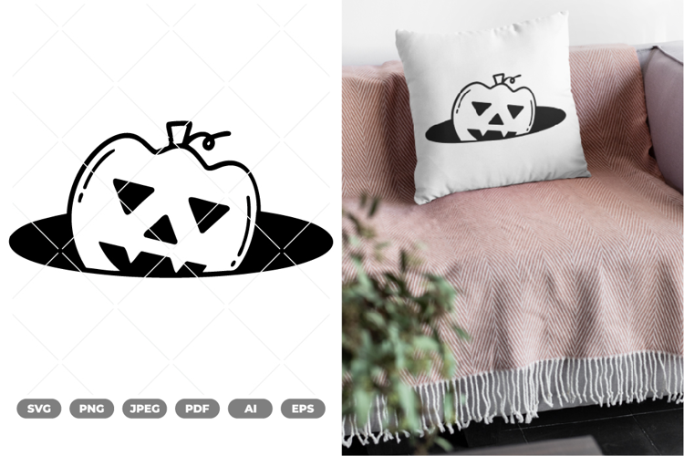 Peeking Jack O Lantern SVG & Clipart