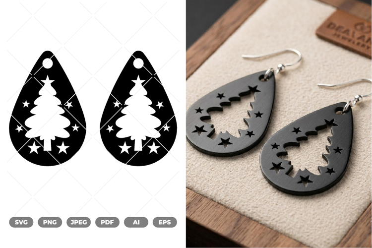 Christmas Earrings SVG & Clipart