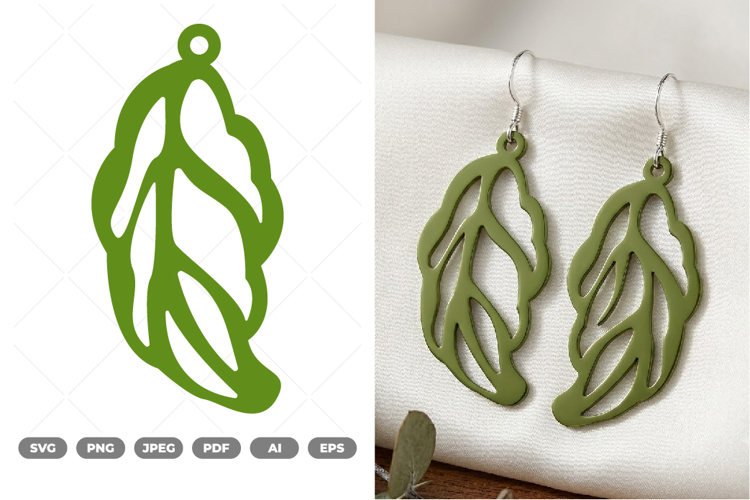 Leaf Earring SVG   Clipart