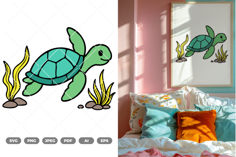 Sea Turtle Colored SVG & Clipart