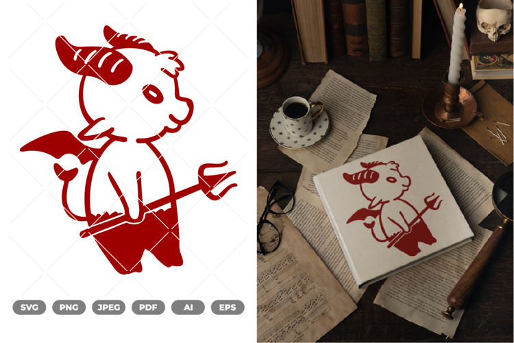 Chibi Satan Goat SVG & Clipart