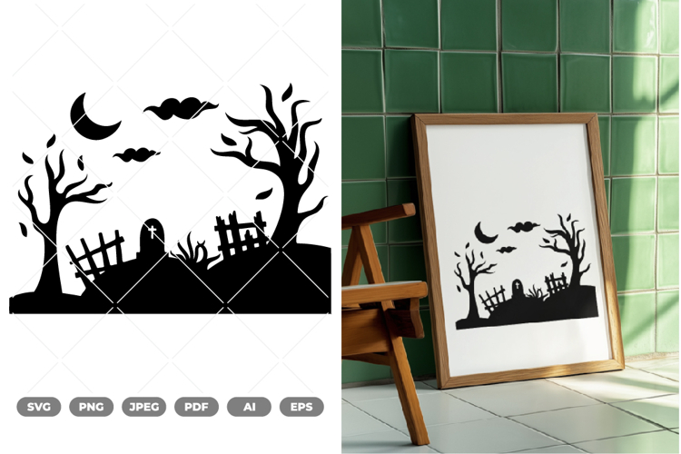 Halloween Scene SVG & Clipart