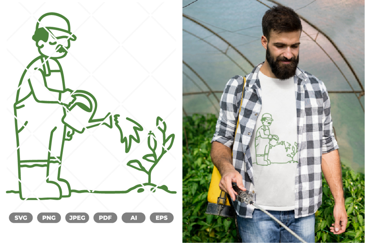Gardening Man SVG   Clipart