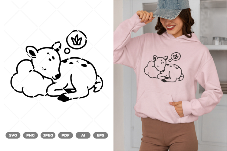 Sleeping Deer SVG & Clipart