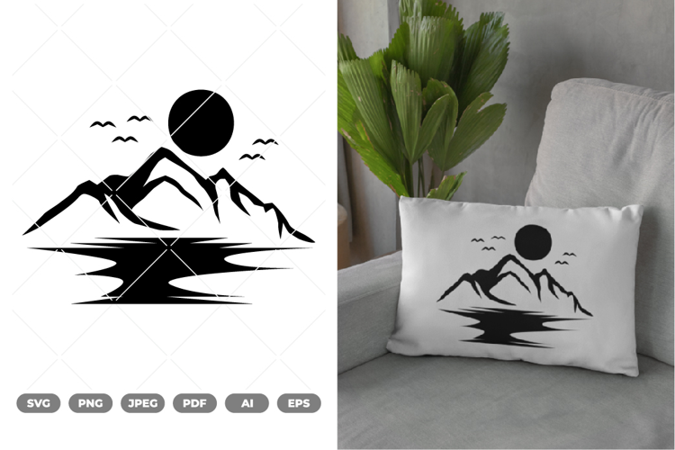 Mountain Scene SVG & Clipart