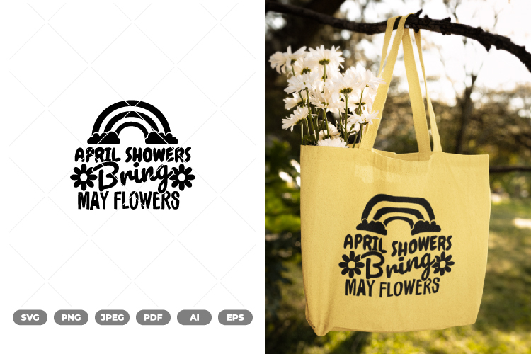 April Showers Bring May Flowers SVG & Clipart