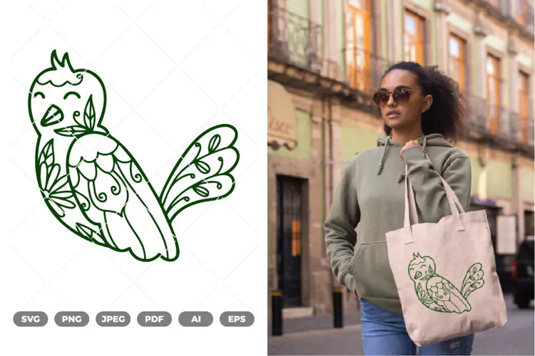 Floral Bird SVG & Clipart