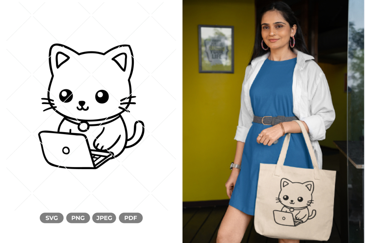 Working Cat SVG & Clipart