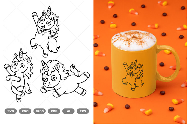 Zombie Unicorn SVG & Clipart example image 1