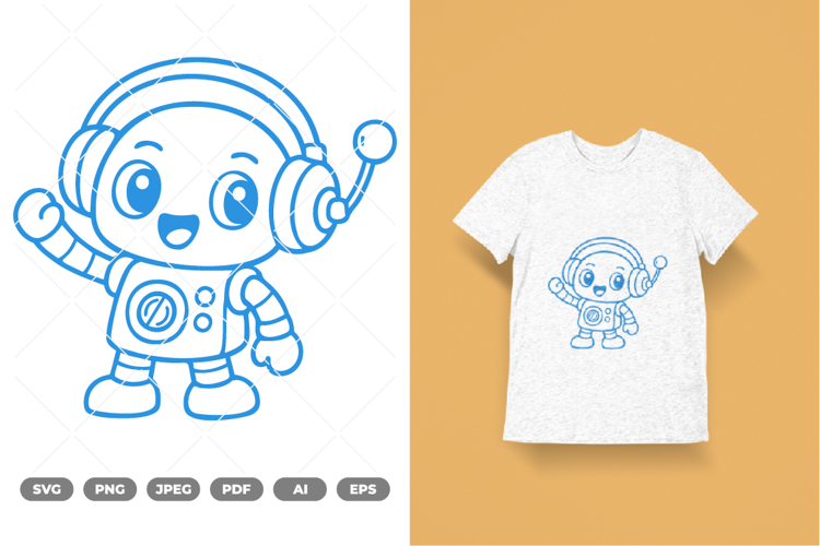Chibi Robot SVG   Clipart