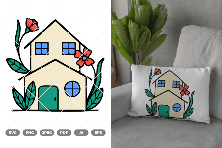 House Colored SVG & Clipart example image 1
