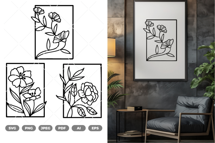 Floral Framed SVG & Clipart