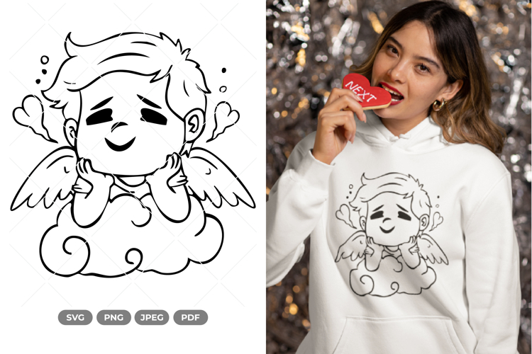 Kawaii Cupid SVG & Clipart