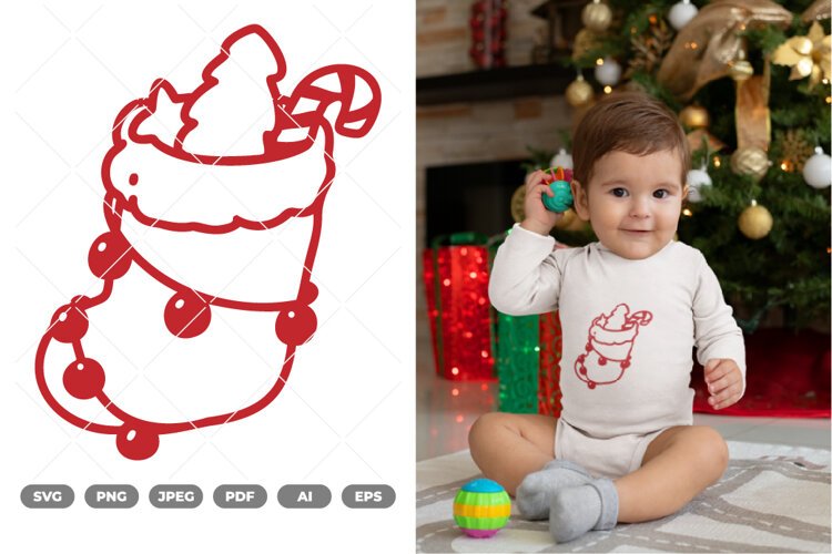 Christmas Stocking SVG & Clipart example image 1