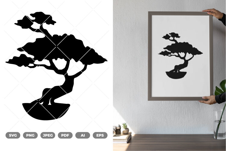 Bonsai Silhouette SVG & Clipart example image 1