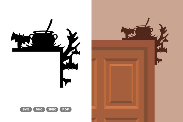 Halloween Door Corner SVG & Clipart