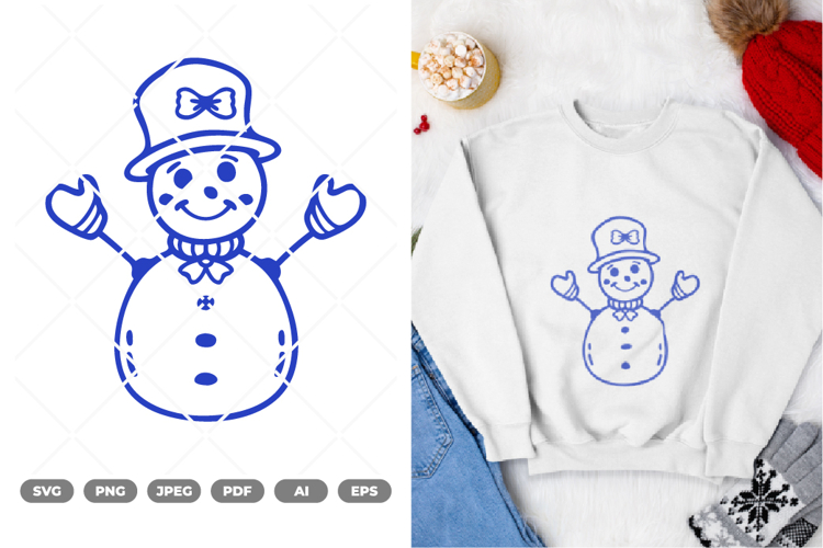 Happy Snowman SVG & Clipart