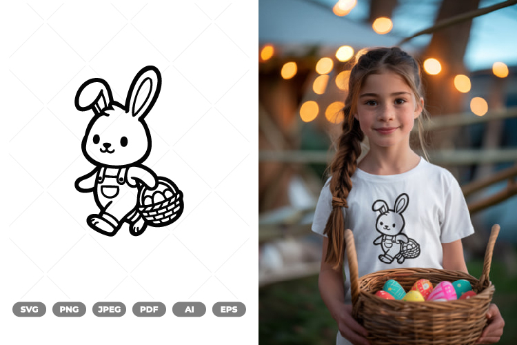 Bunny Character Doodle SVG & Clipart