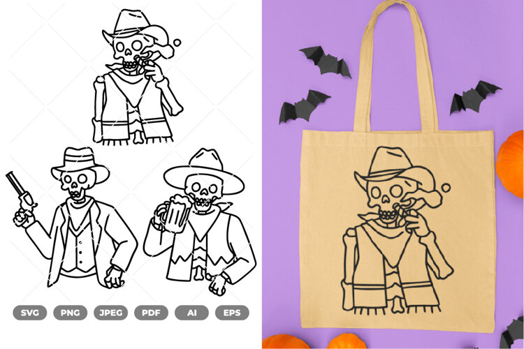Cowboy Halloween SVG & Clipart example image 1