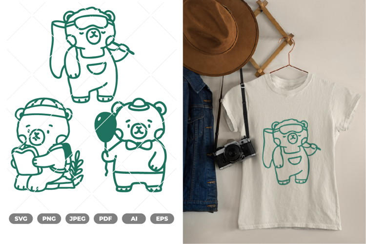 Kawaii Bear SVG & Clipart