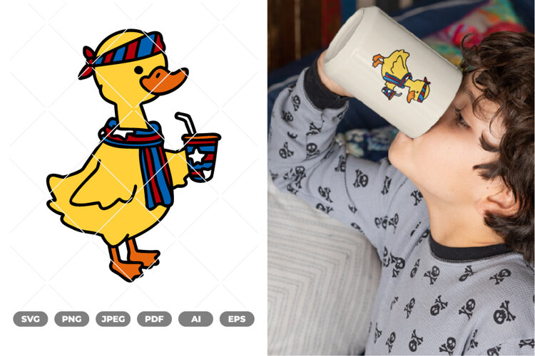 Duck Colored SVG & Clipart example image 1