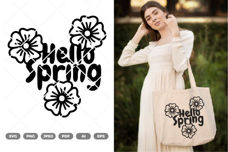 Hello Spring SVG & Clipart example image 1
