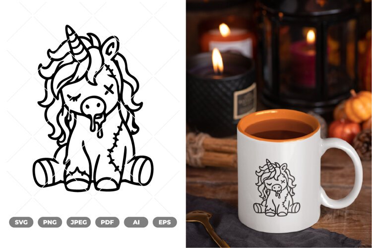 Zombie Unicorn SVG & Clipart example image 1
