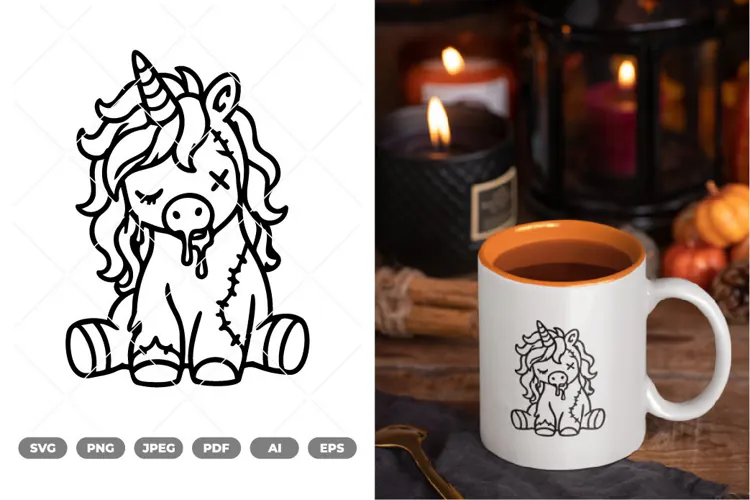 Zombie Unicorn SVG & Clipart