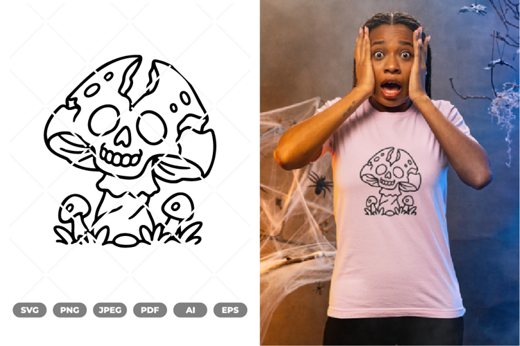 Skull Mushroom SVG   Clipart