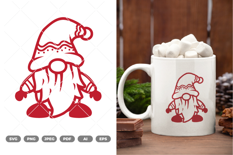 Kawaii Christmas Gnome SVG & Clipart