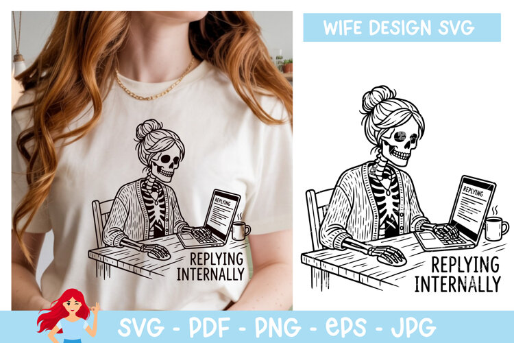Replying internally, Working Wife vibe SVG example image 1
