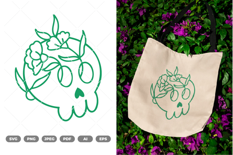 Kawaii Skull SVG   Clipart