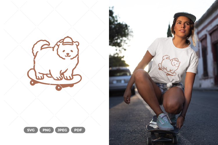 Skateboard Dog SVG & Clipart