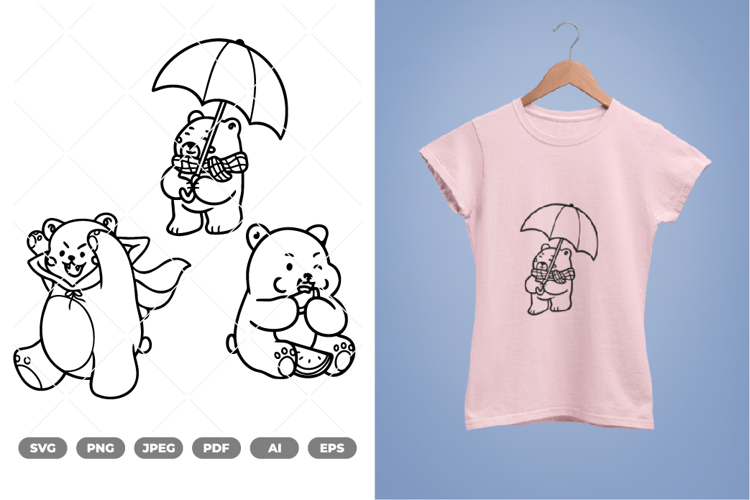 Kawaii Bear SVG & Clipart