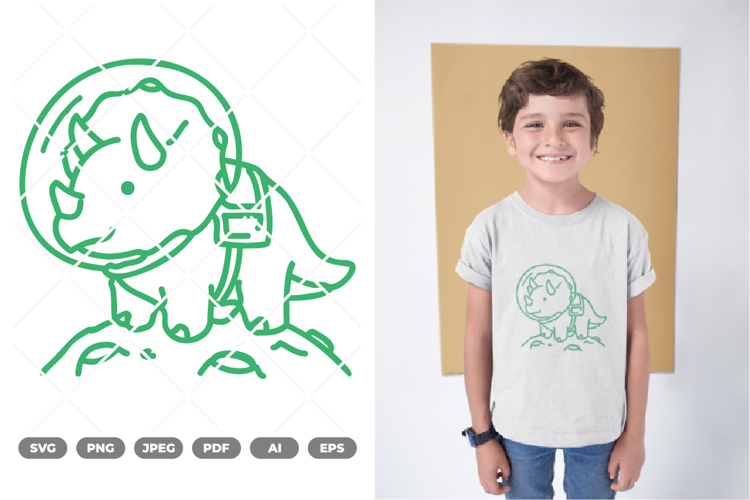 Dino Astronaut SVG & Clipart
