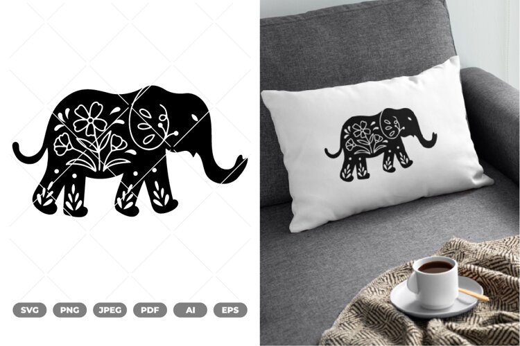 Floral Animal SVG & Clipart example image 1