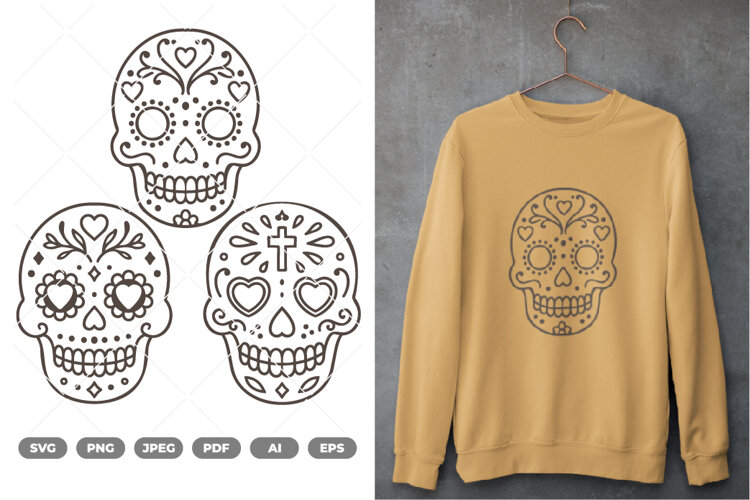Sugar Skull SVG & Clipart example image 1