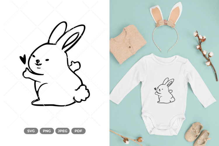Kawaii Bunny SVG & Clipart