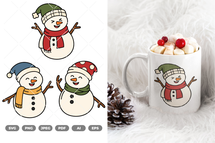 Happy Snowman Colored SVG & Clipart