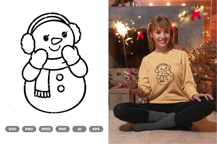 Snowman SVG & Clipart example image 1