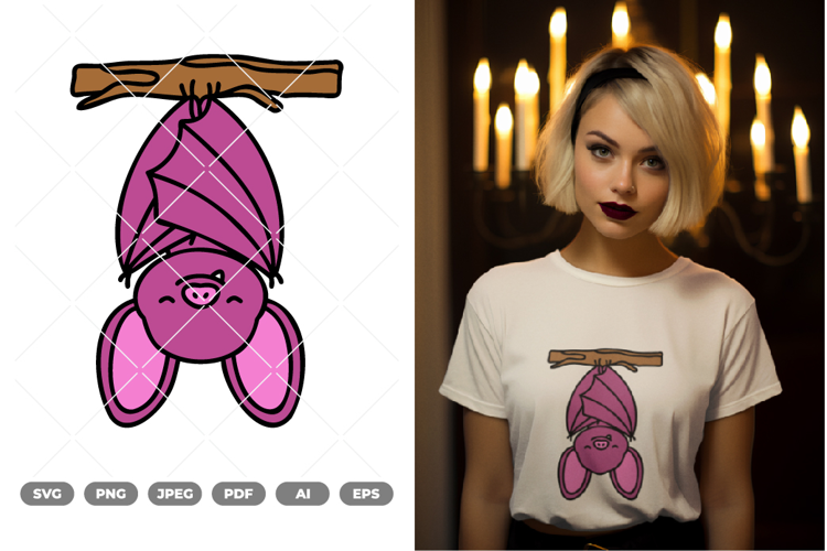 Kawaii Bat Colored SVG & Clipart