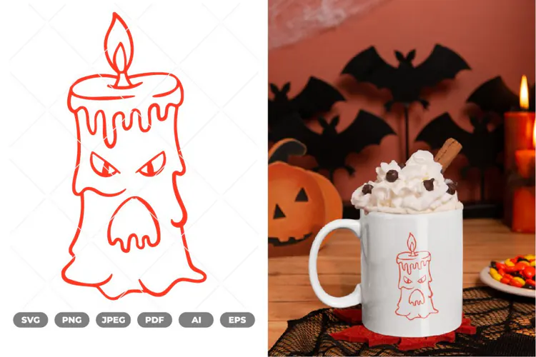 Scary Candle SVG & Clipart