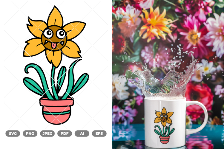 Monster Flower Colored SVG & Clipart