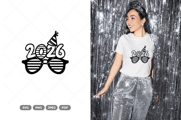 2026 Glasses SVG   Clipart