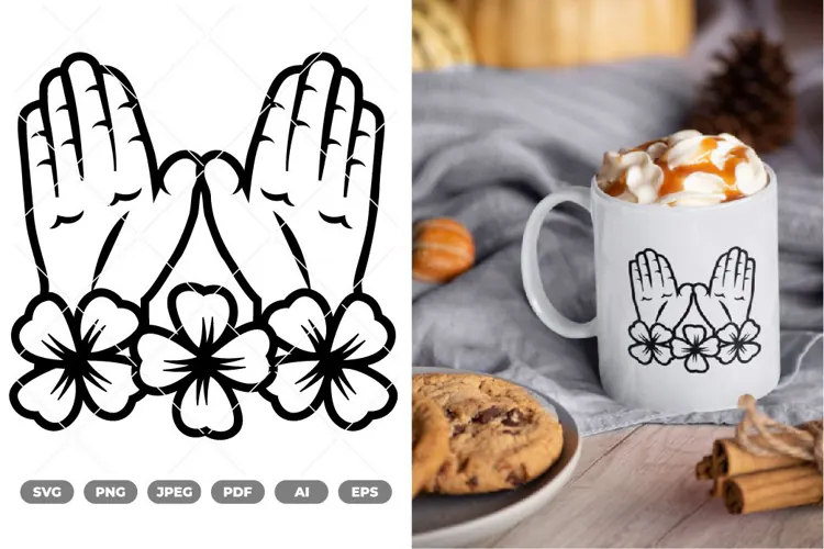 Floral Hands SVG & Clipart